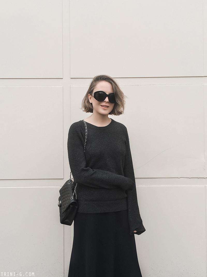 Trini | The Row Janni skirt Chanel ballet flats