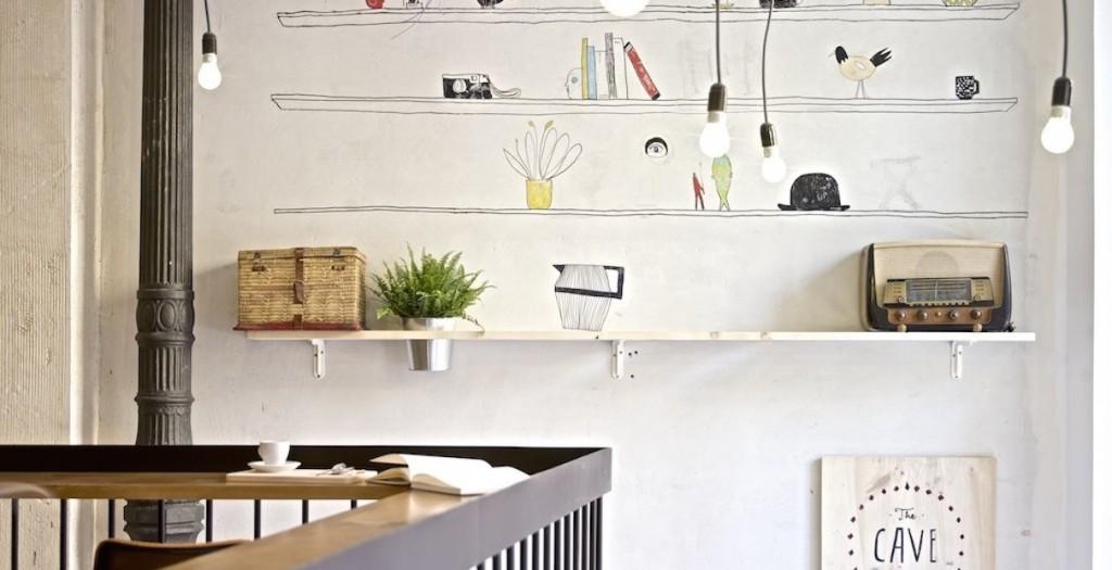 Hostel de estilo nórdico paredes