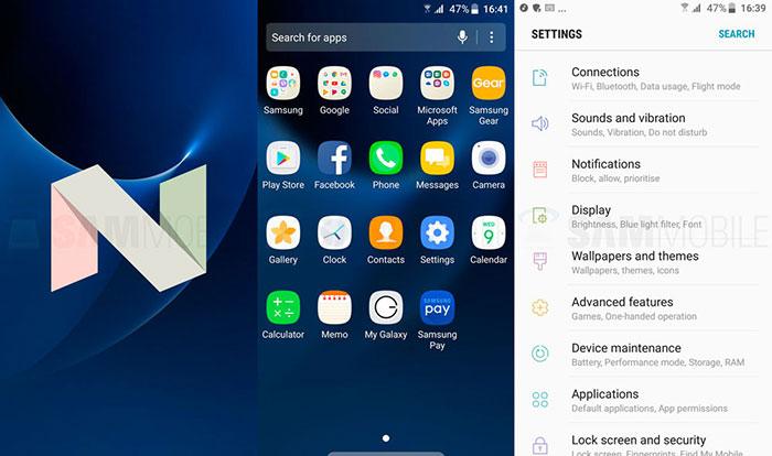 Android 7.0 Android y el Samsung Galaxy S7