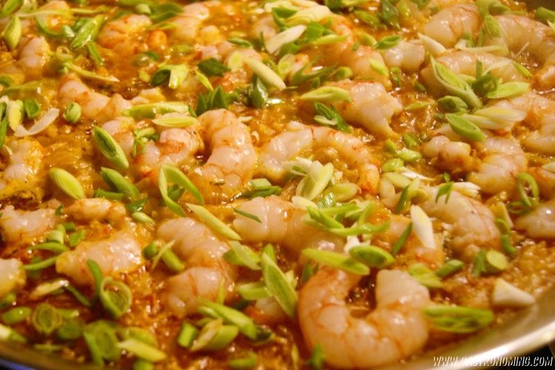 orzo con langostinos