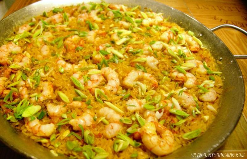 orzo con langostinos