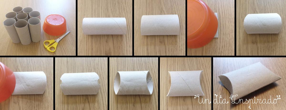 Calendario de adviento con rollos de papel