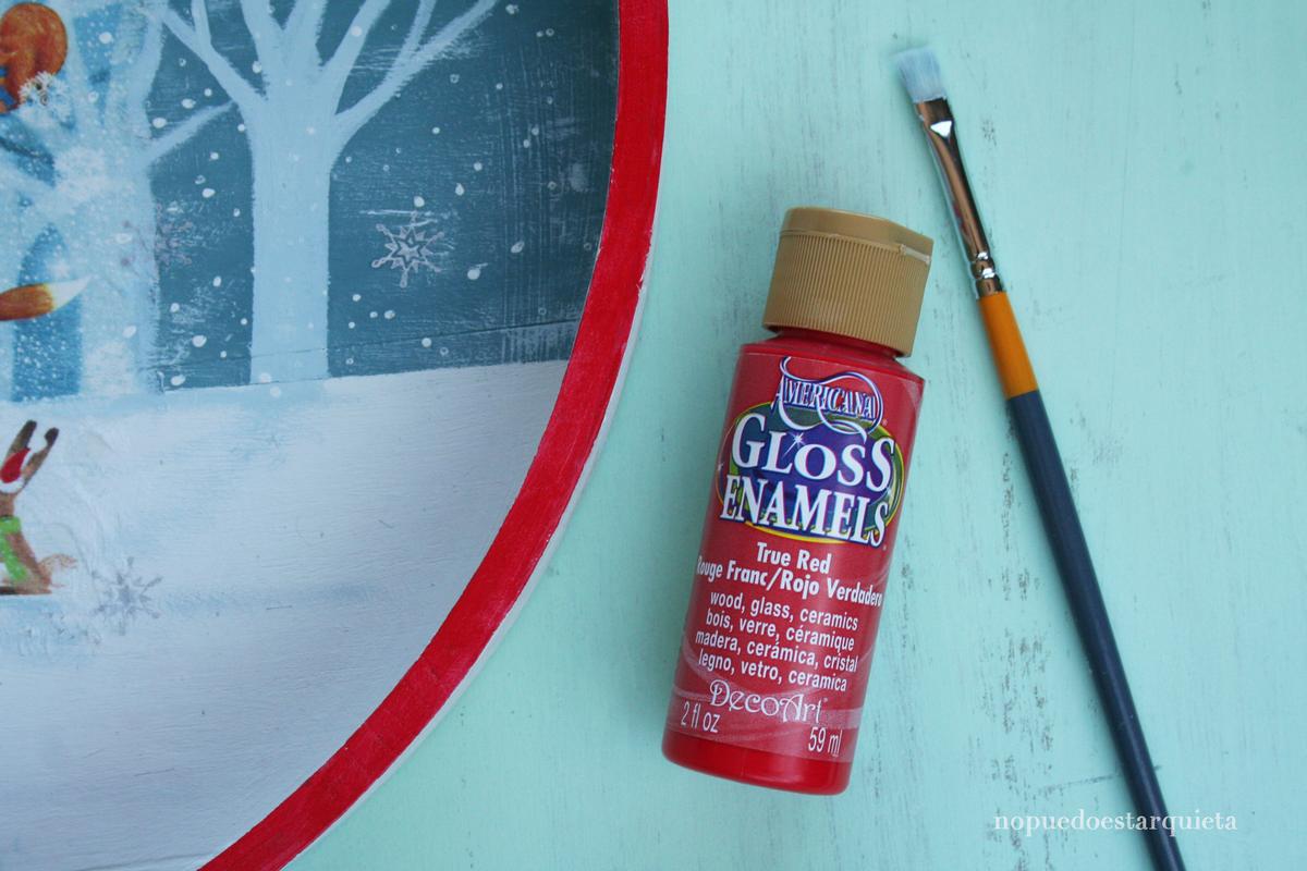 Cartel Navidad decoupage servilleta. Navideño. DIY.