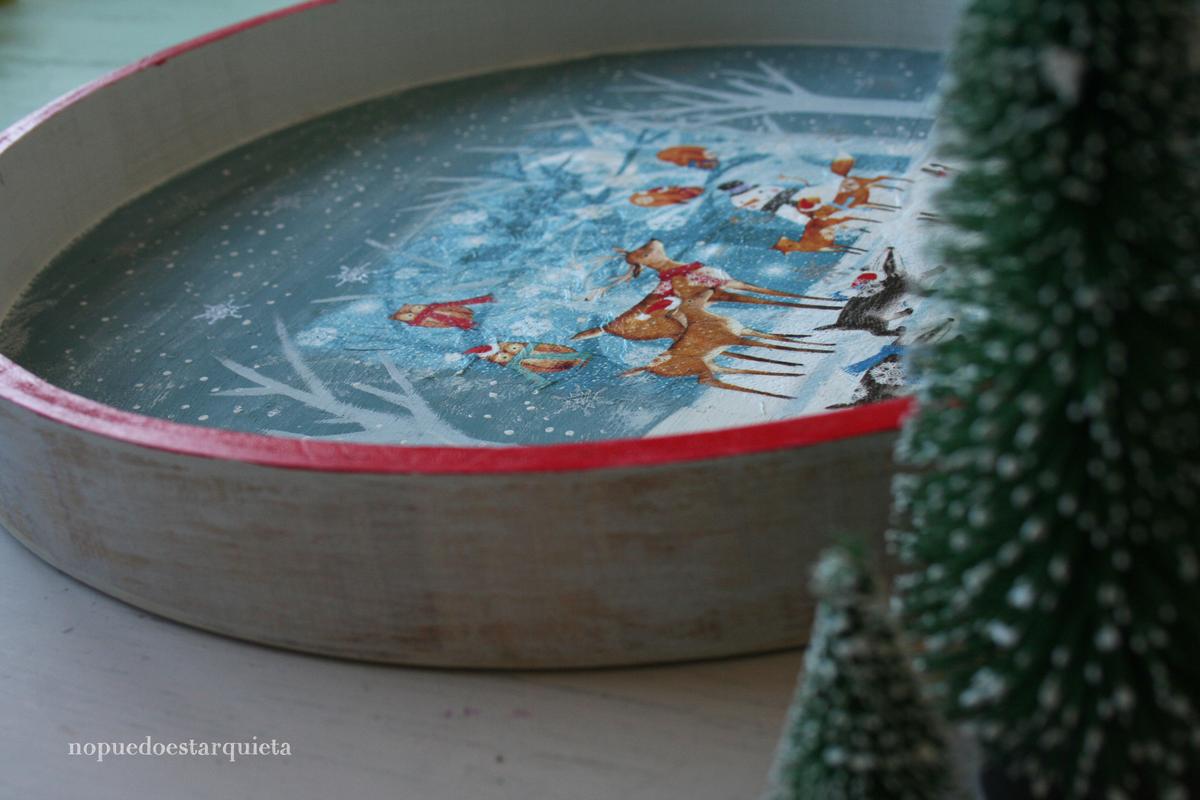 Cartel Navidad decoupage servilleta. Navideño. DIY.