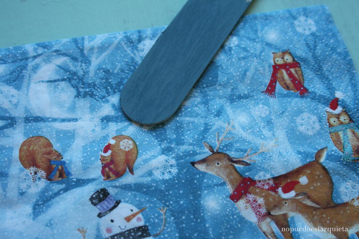 Cartel Navidad decoupage servilleta. Navideño. DIY.