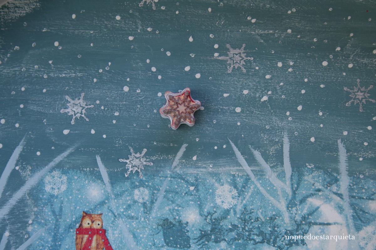 Cartel Navidad decoupage servilleta. Navideño. DIY.