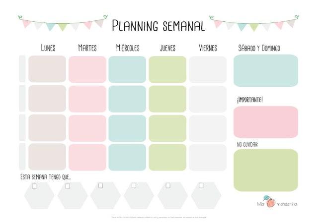 planificador semanal descargable gratis
