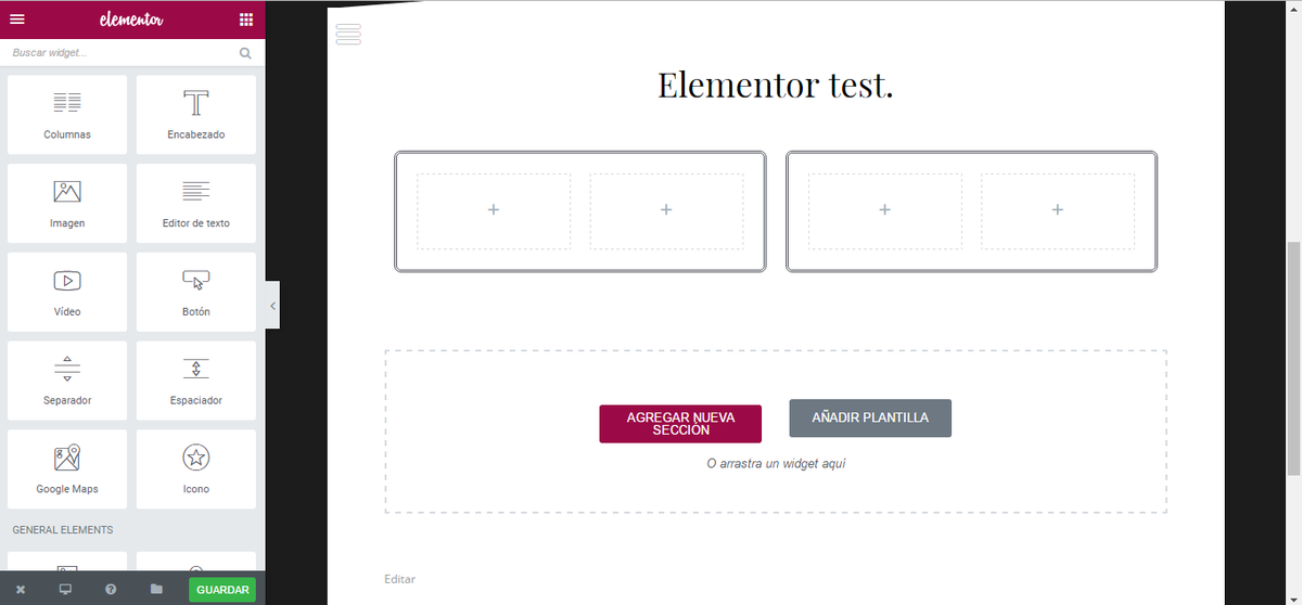 Visual composer gratuito para WordPress - Elementor