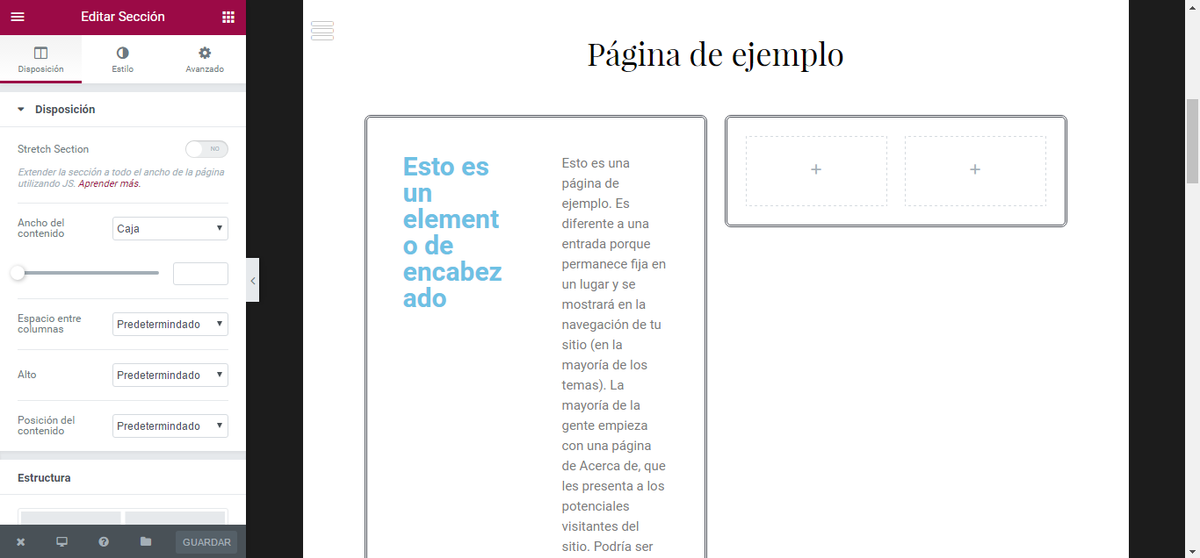Visual composer gratuito para WordPress - Elementor