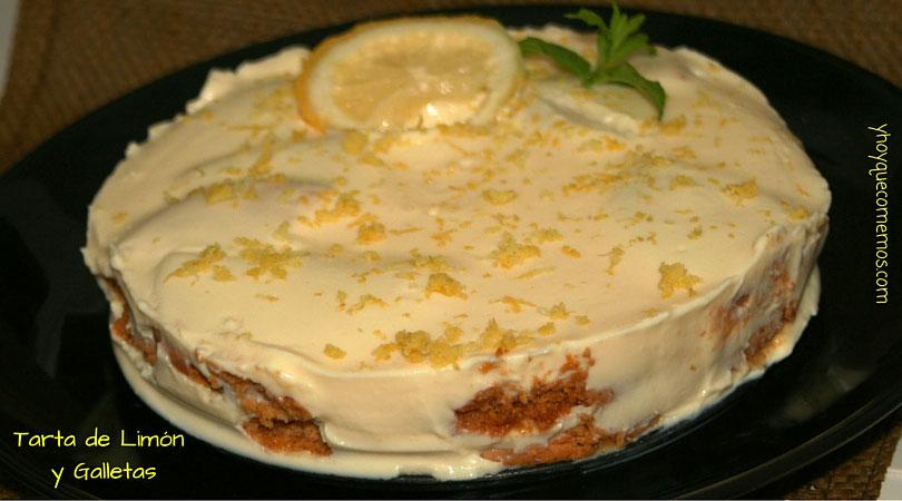 receta de tarta de limon y galletas