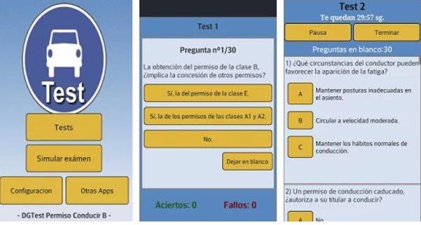 aplicación test examen de conducir