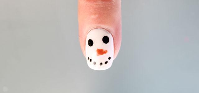 uñas decoradas muñeco de nieve paso a paso nail art