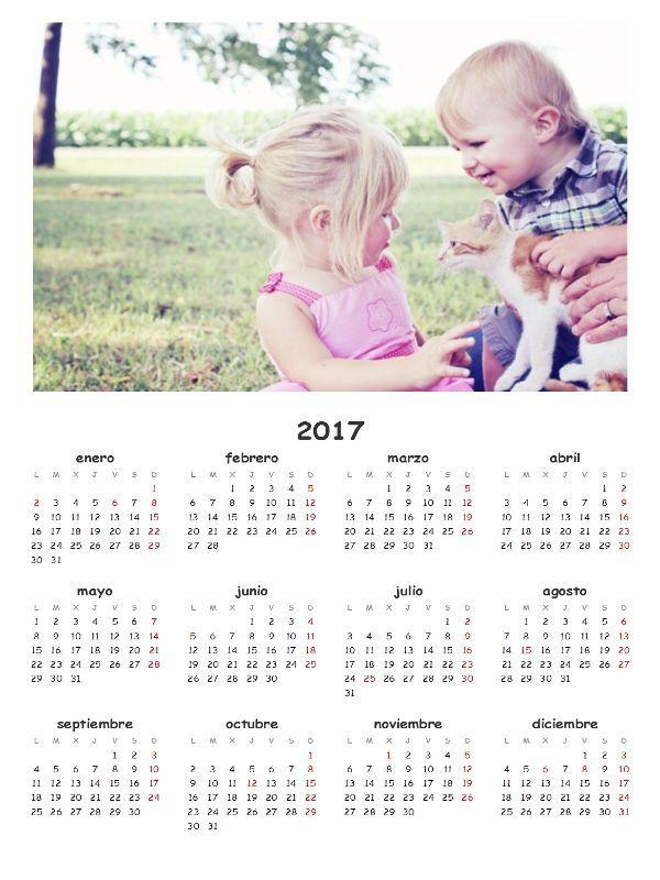 Calendario anual con foto