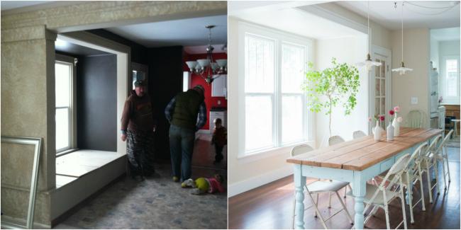 Casa de Cuento - Antes y después zona de comedor