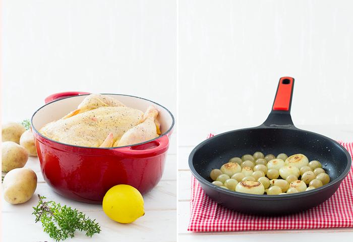 paso a paso pollo asado con salsa a la sidra