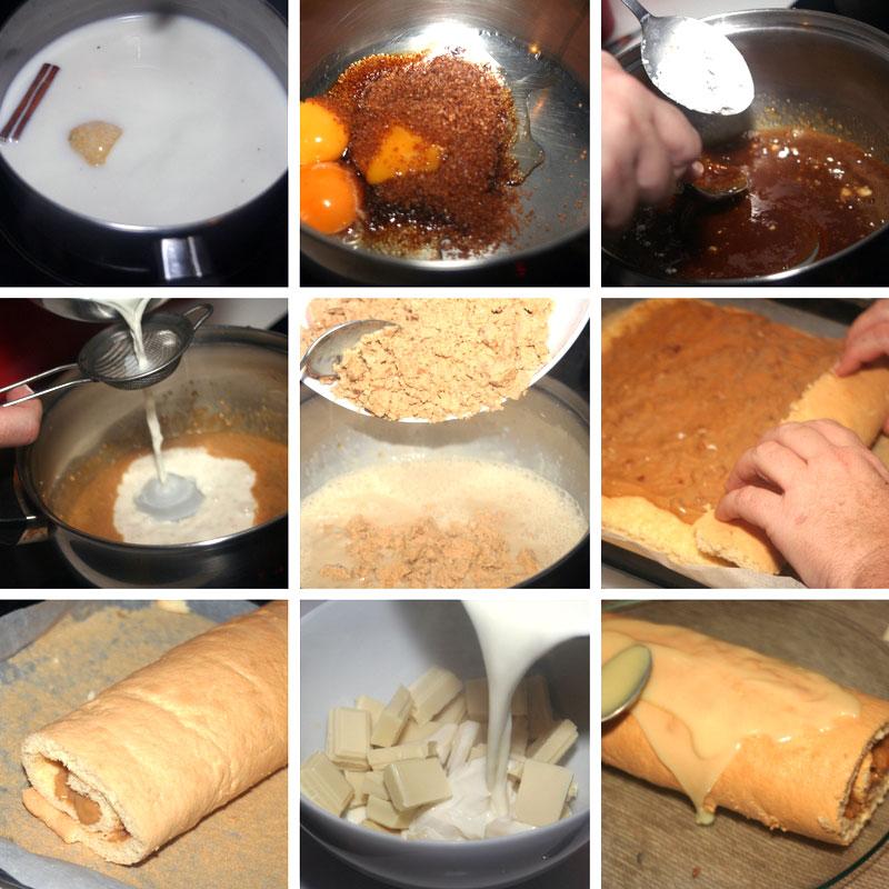 receta de brazo gitano de crema de turron