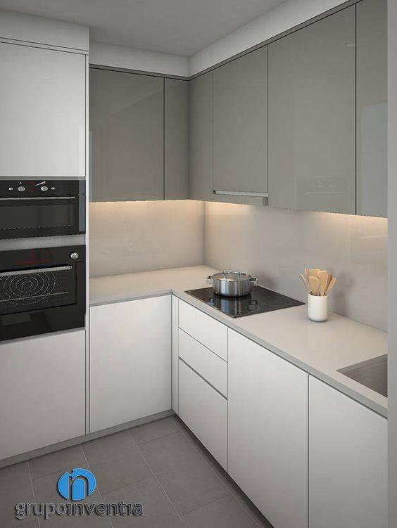 decoración sencilla de cocina en L