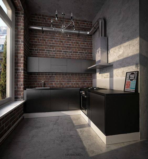 decoración sencilla de cocina de ladrillos