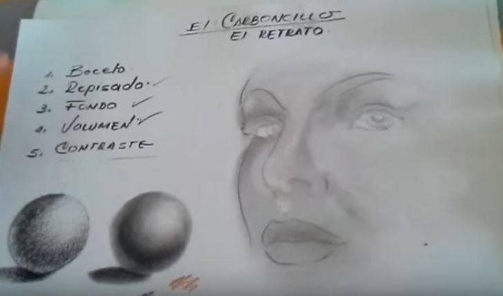 Como dibujar retratos con carboncillo paso 4