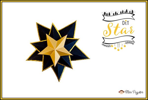 manualidades-de-navidad-estrellas-3d-doradas