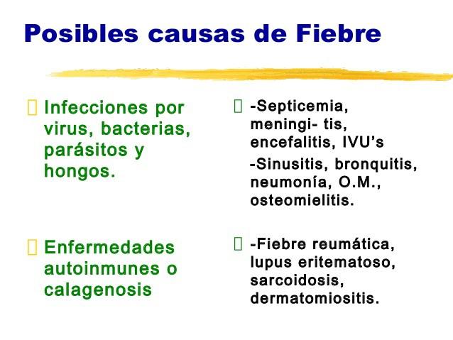 Posibles causas de fiebre