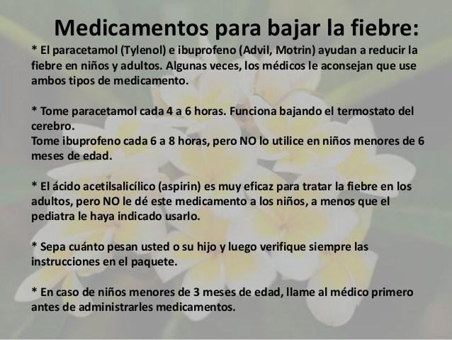 Medicamentos para la fiebre