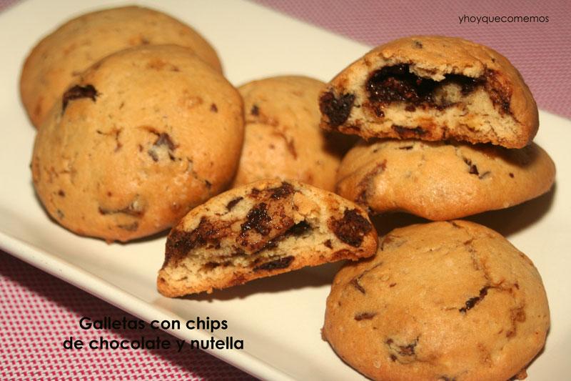 galletas con chips de chocolate y nutella - cookies con nutella