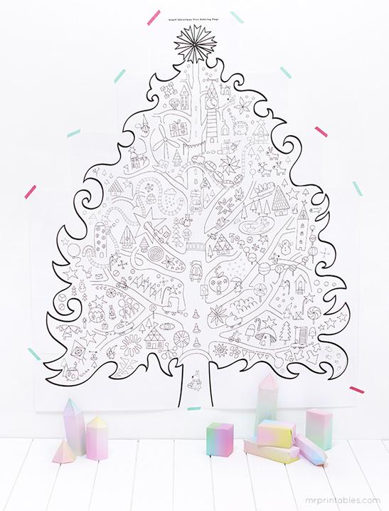 árbol de navidad imprimible gratis para colorear