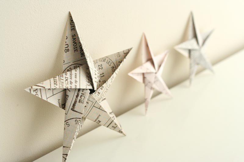 estrellas de Navidad de origami