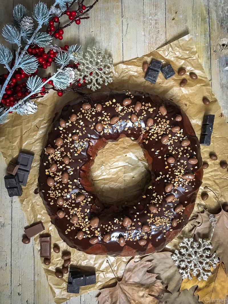 Roscón de reyes de chocolate cenital