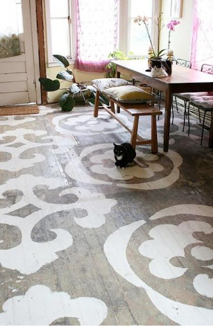 suelo de madera pintado