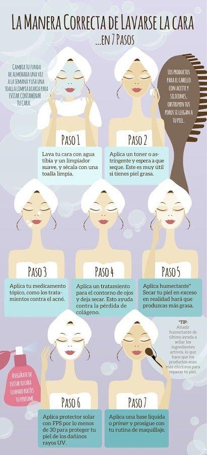 Resultado de imagen de cuidado facial diario infografia