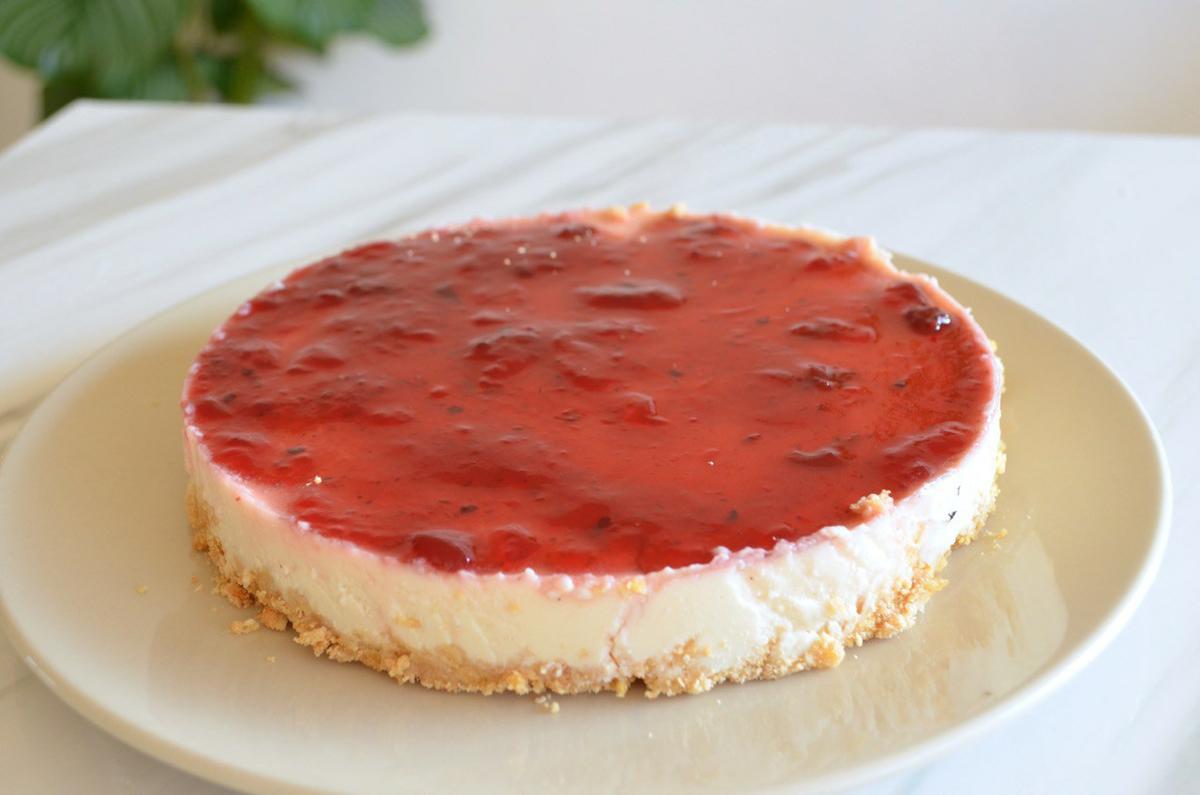 tarta de queso fría sin horno vegana y saludable