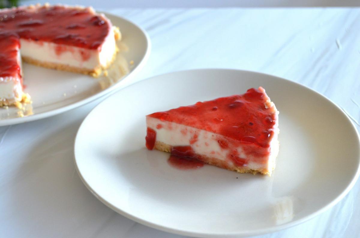 tarta de queso fría sin horno vegana y saludable