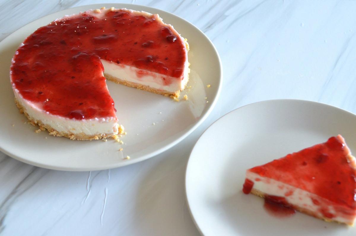 tarta de queso fría sin horno vegana y saludable