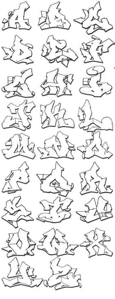 dibujar abecedario o letras en graffiti 8