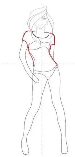 como dibujar un vestido paso 1