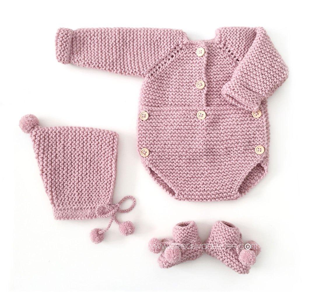 Capota de lana a punto bobo de bebé - PIxie - Tutorial y patrón