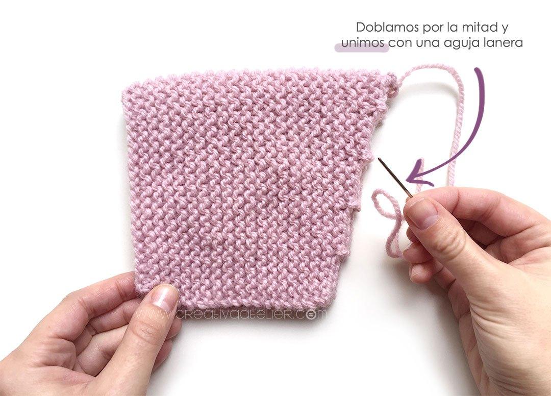 Capota de lana a punto bobo de bebé - PIxie - Tutorial y patrón