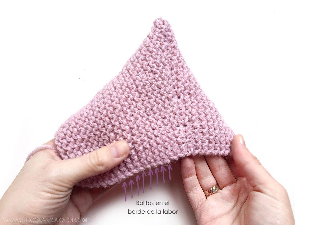 Capota de lana a punto bobo de bebé - PIxie - Tutorial y patrón