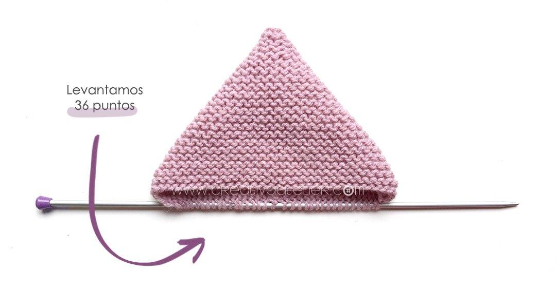 Capota de lana a punto bobo de bebé - PIxie - Tutorial y patrón