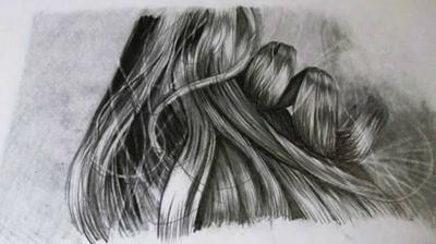 paso 1 para dibujar cabello realista