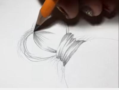 paso 3 para dibujar cabello realista