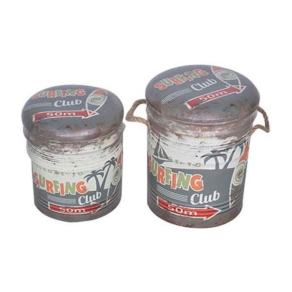 Puffs metálicos de estilo vintage