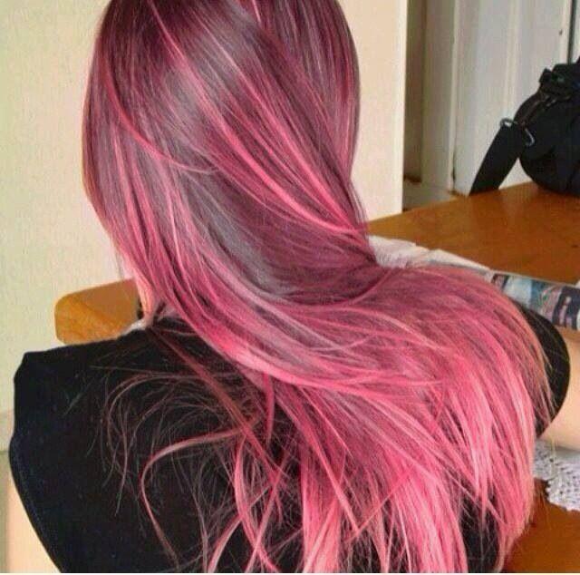 Pelo rosa mechas