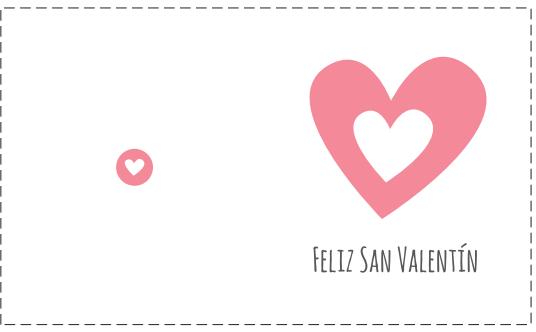 tarjeta San Valentín corazón rosa horizontal