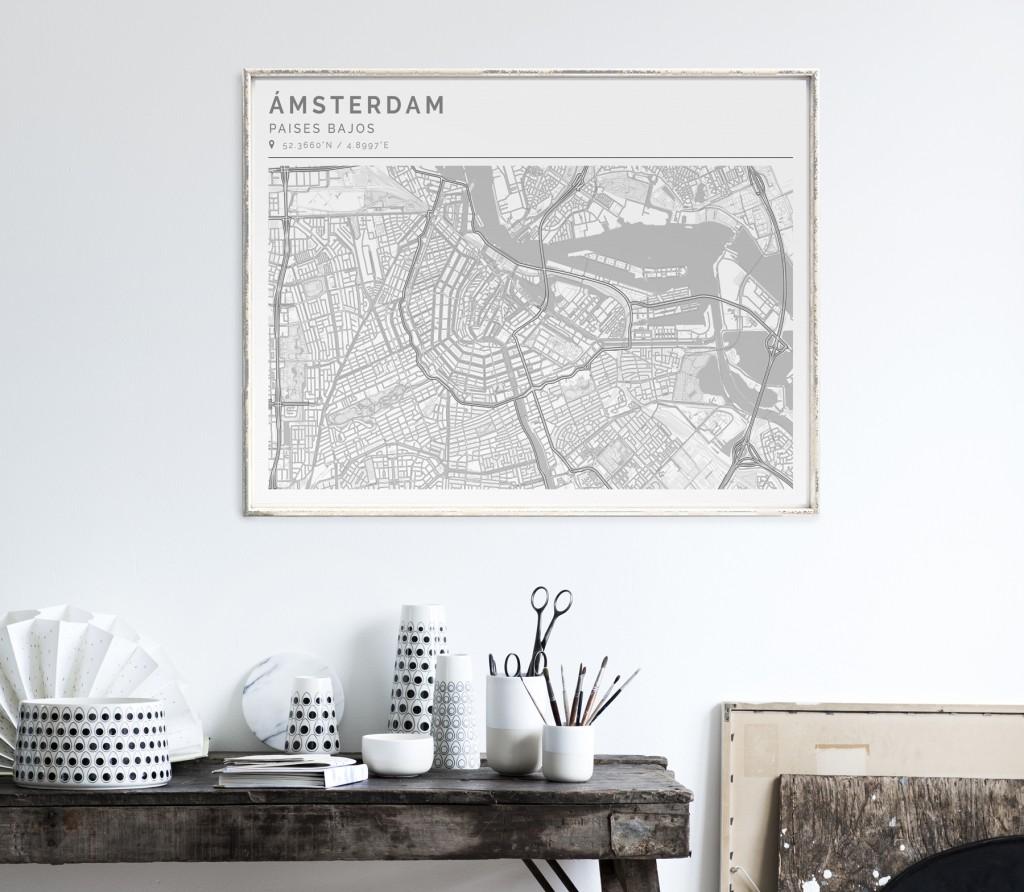 Decorar con mapas CleanHoriz Geogragift