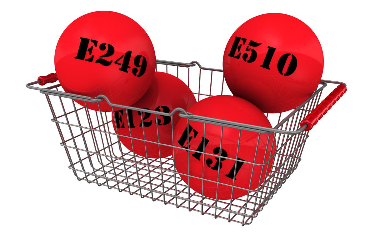 42863303 - harmful food additives in the shopping basket