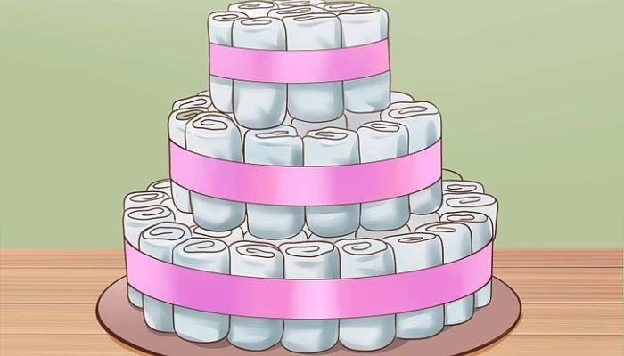 pasos para hacer una torta de pañales