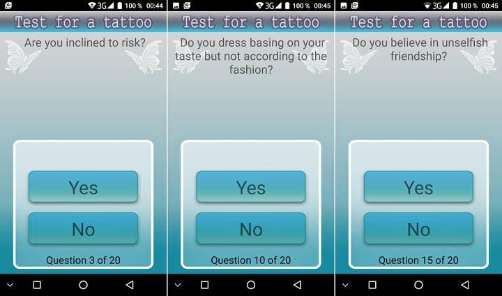 Test for a tattoo test que te dice tu tatuaje ideal según tu personalidad y forma de ser app aplicación para android descargar programa gratuito